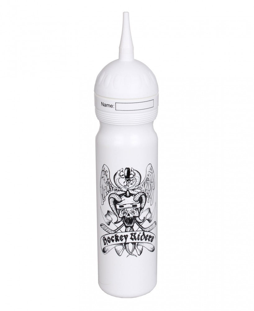 Borraccia Ice Hockey Riders Bottle 1L bianca con cannuccia